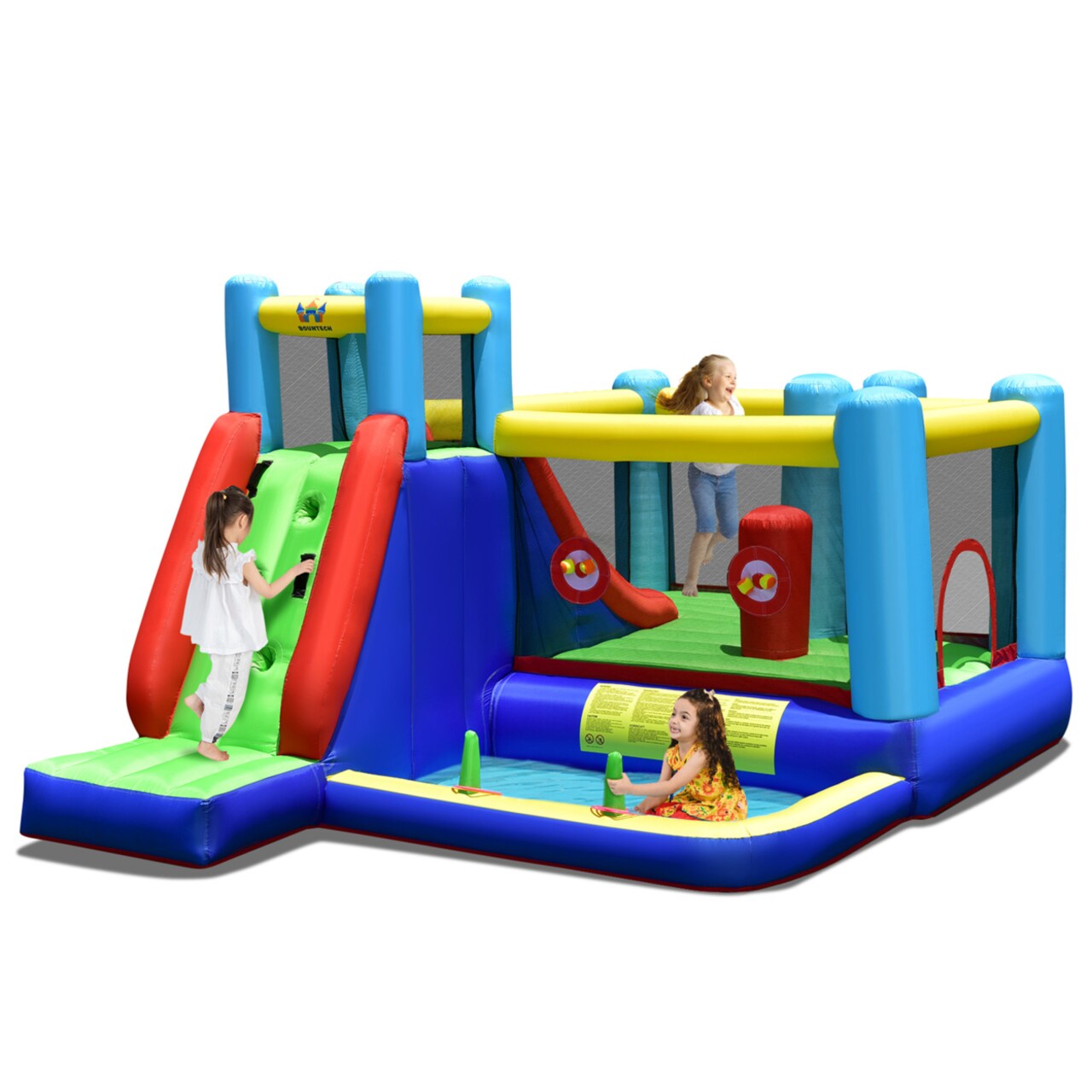 8-In-1 Kids Inflatable Bounce House Bouncy Castle Indoor Outdoor Without